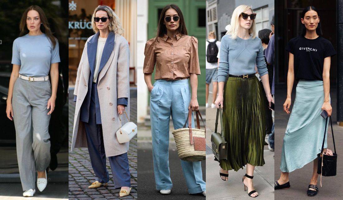 くすみブルーが 最高に合う色 コーデ７選 秋からも大人のニュアンスがお洒落 Precious Jp プレシャス