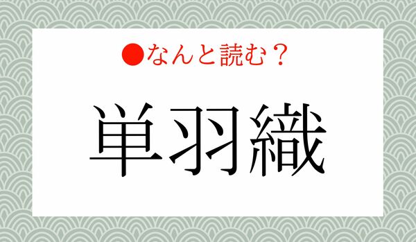 「たんわおり」ではないですよ！「単羽織」ってなんと読む？