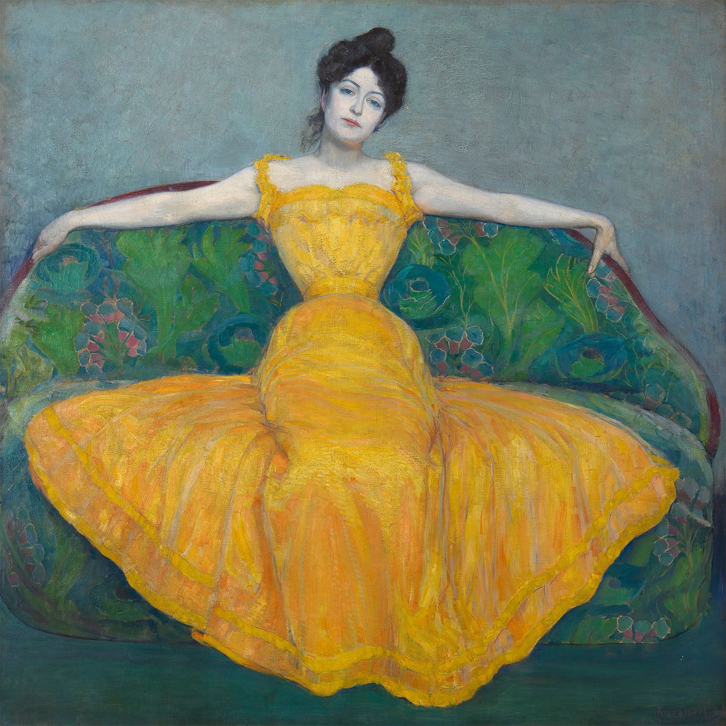 マクシミリアン・クルツヴァイル《黄色いドレスの女性(画家の妻)》1899年 ウィーン・ミュージアム蔵 © Wien Museum/Foto Peter Kainz