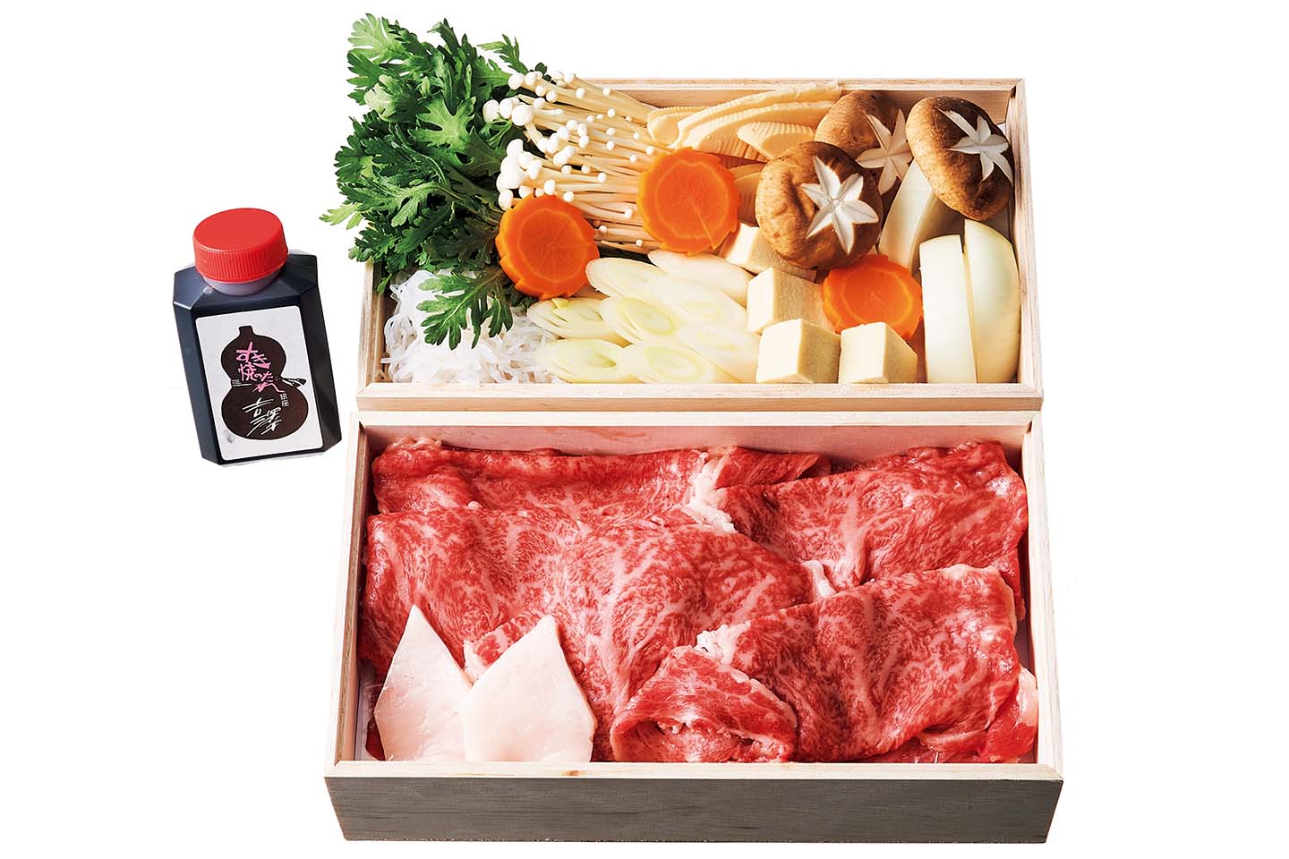すき焼き折詰セット松(ザク・タレ付き)¥10,000(税抜)