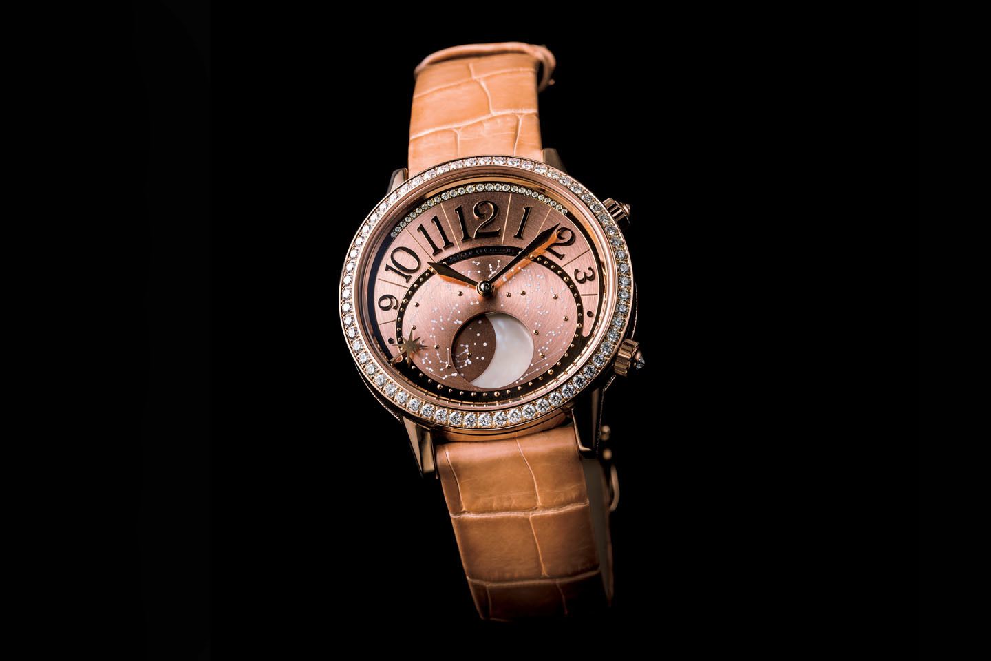 『ランデヴー・ムーン』¥3,600,000(ジャガー・ルクルト) ケース:PG、ケース径:36mm、ストラップ:アリゲーター、ムーブメント:自動巻き