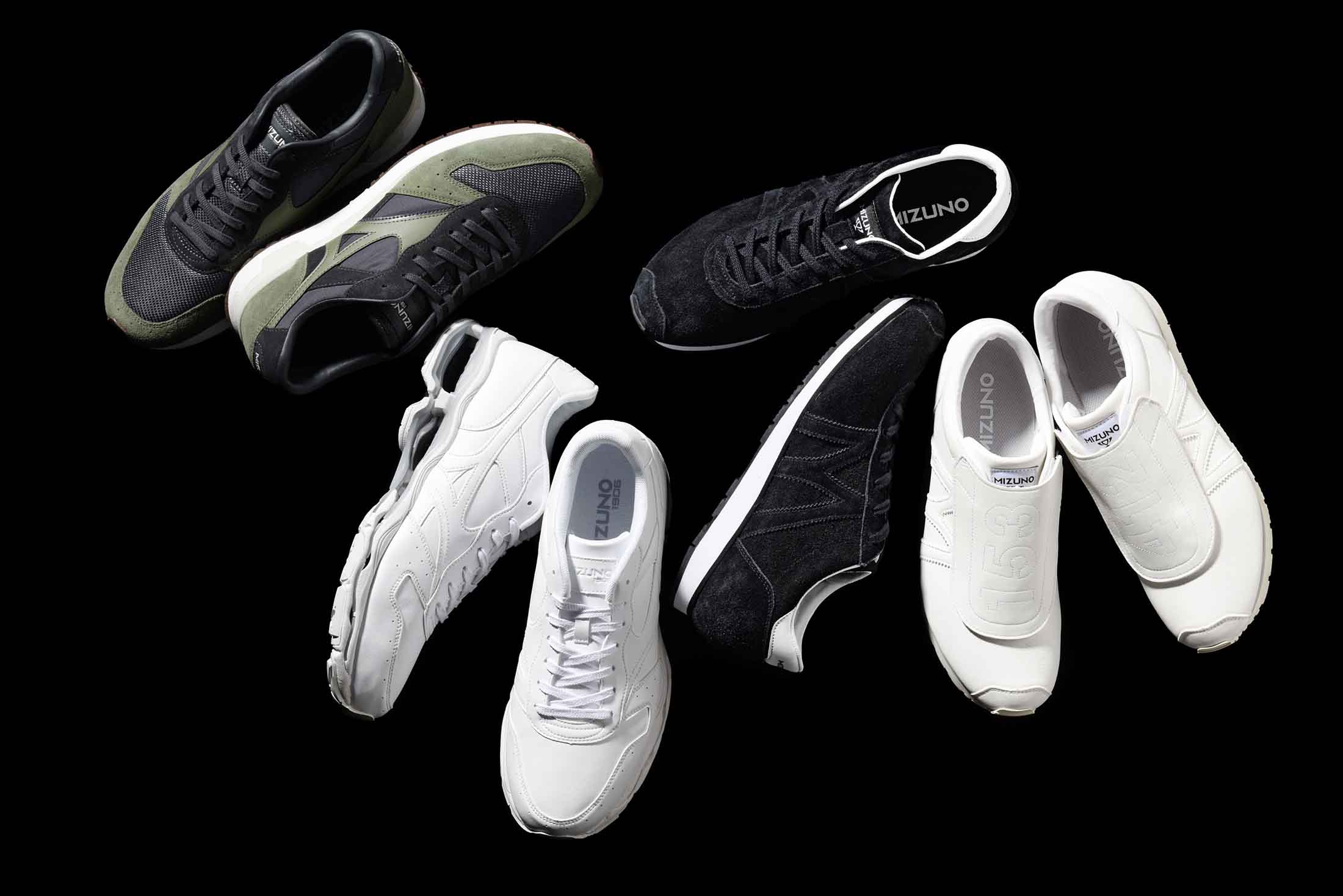 左からMIZUNO GV87 ¥11,000・WAVE GV ¥18,000・MOLE ¥13,800・MIZUNO MOLE Baseball White ¥28,000(ミズノお客様相談センター〈MIZUNO1906〉)