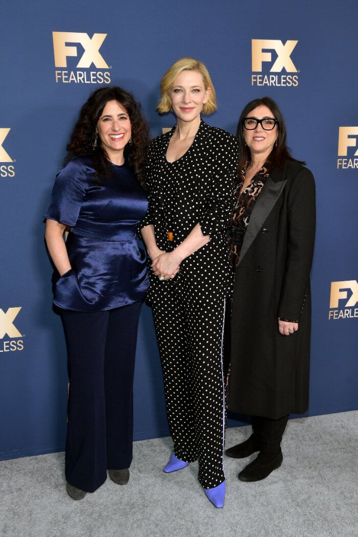 2020年1月 ウィンター・プレス ツアー。左から、脚本家のダービ・ウォーラー、ケイト・ブランシェット、プロデューサーのステイシー・シェア。