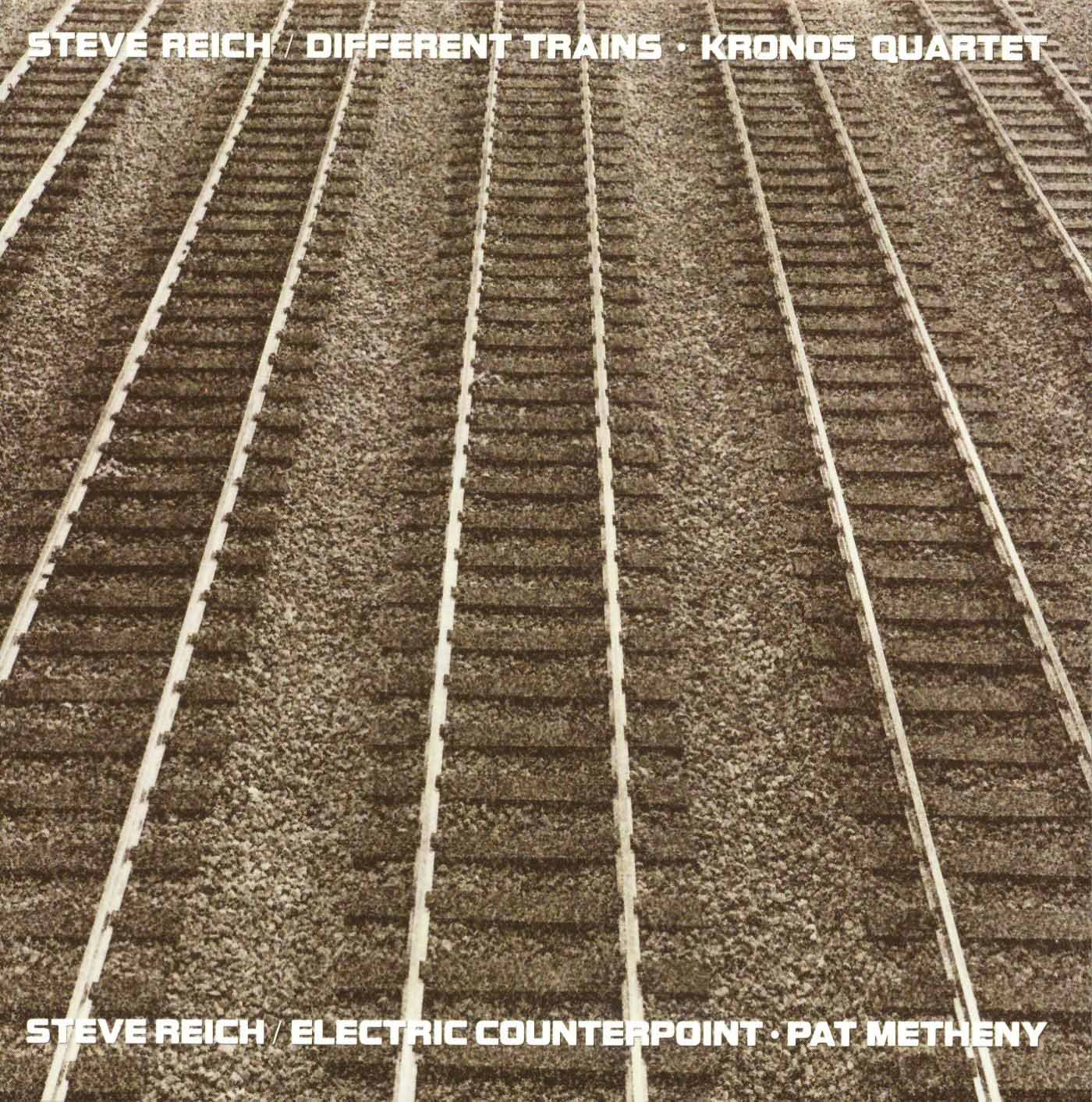 1989年にNonesuchレーベルよりリリースされた、パット・メセニーによる『エレクトリック・カウンターポイント』と、クロノス・クァルテット演奏の『ディファレント・トレインズ』を収録したアルバム。『ディファレント・トレインズ』は、ヘブライ語詠唱も学んだユダヤ人作曲家ライヒによる、ホロコーストへの視線も盛り込んだ作品である。