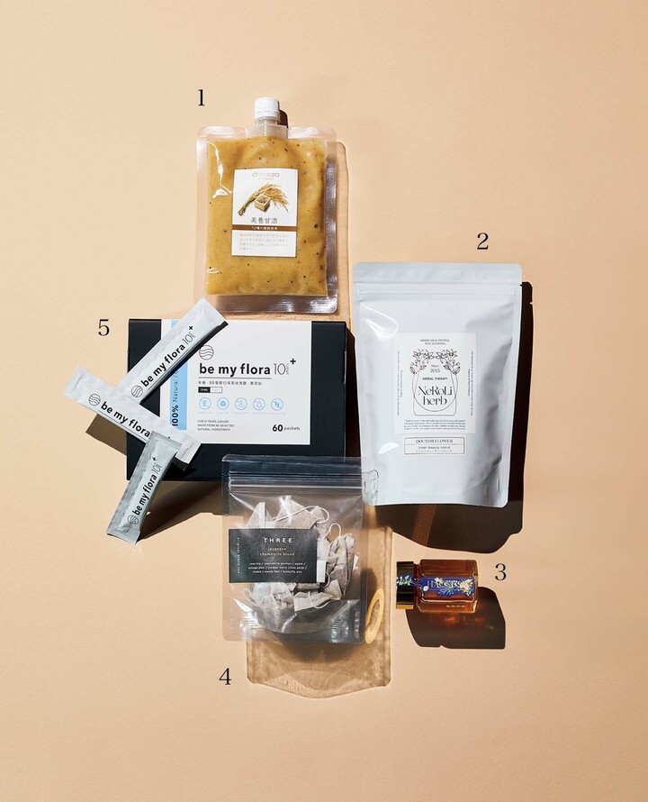 ハーブティーやハチミツ、甘酒、酵素ペースト