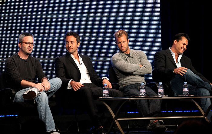 2010年7月 サマーTCAツアー。左から、アレックス・カーツマン、アレックス・オロックリン、スコット・カーン、ピーター・レンコフ。