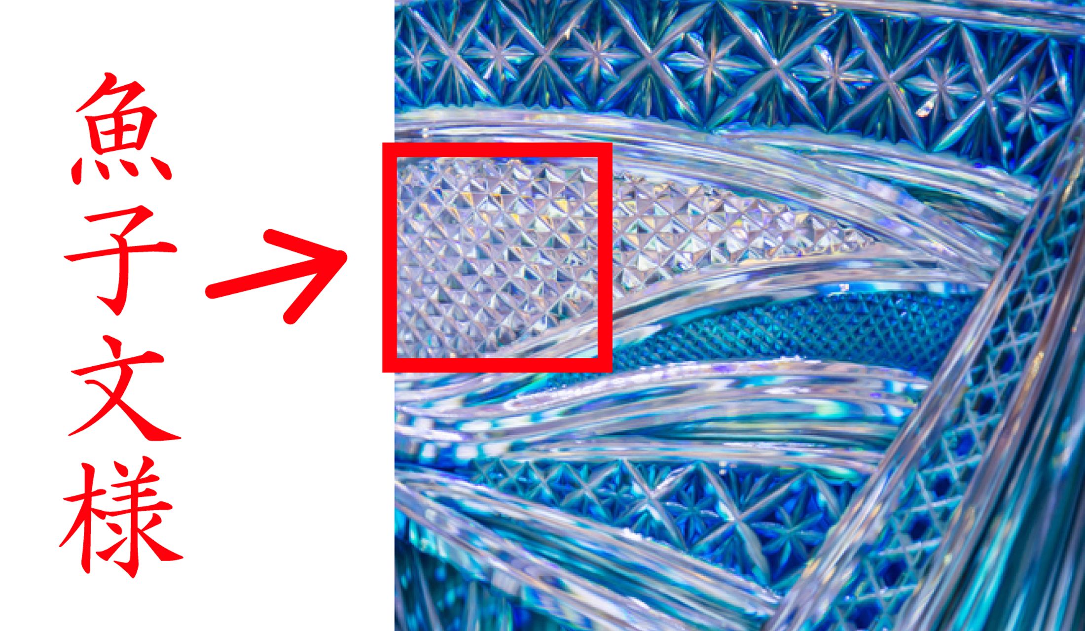 「魚子」は、切子の伝統的な文様の一つです。