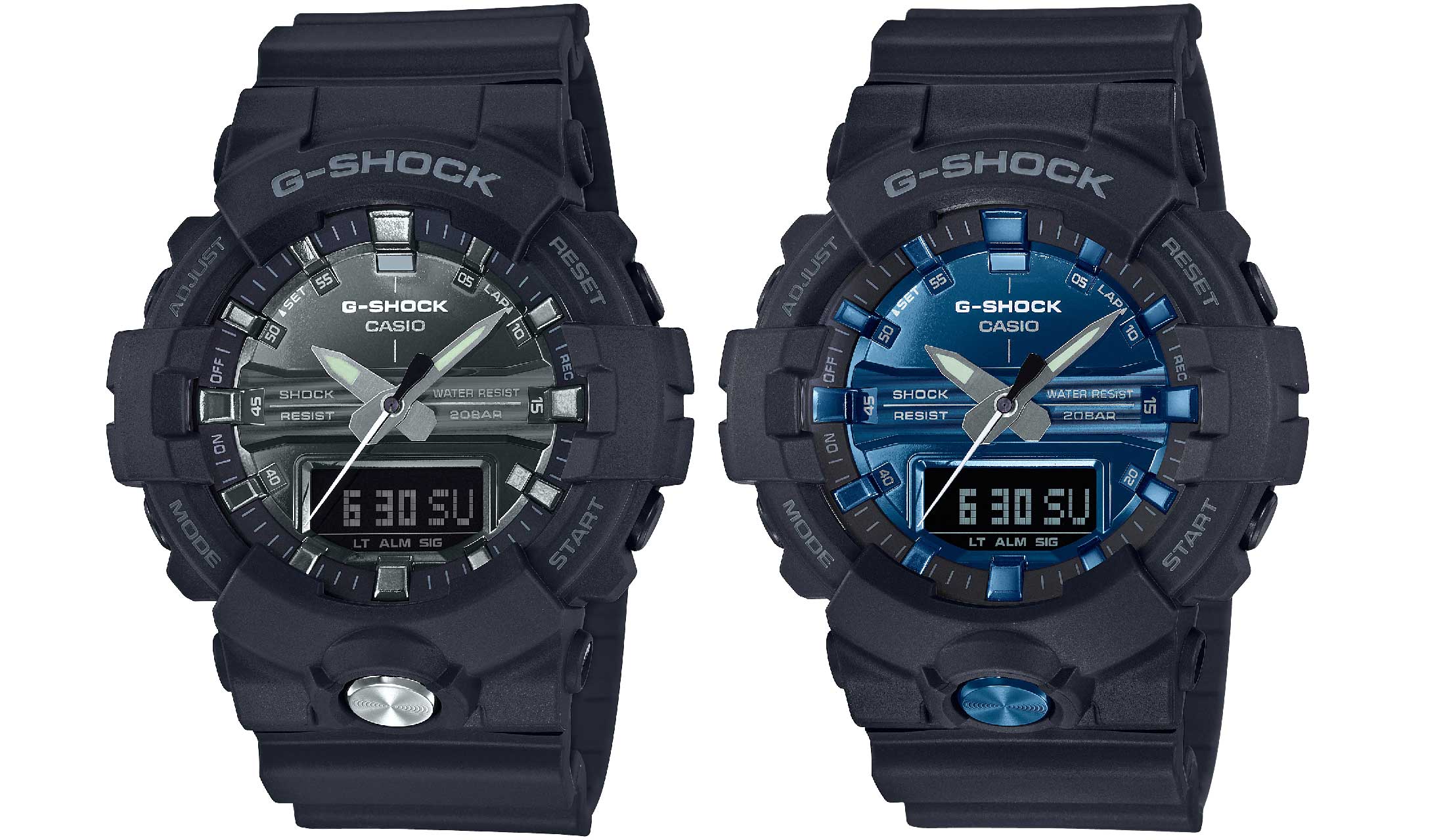 ブルーとシルバーのG-SHOCK