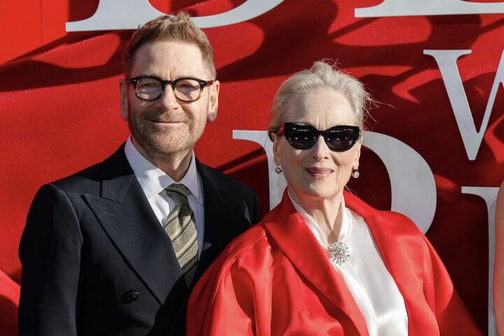 共演のメリル・ストリープと。