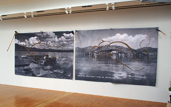 銀座メゾンエルメス フォーラムの「水の三部作 2」 アブラハム・クルズヴィエイガス展の葛飾北斎に影響を受けた作品