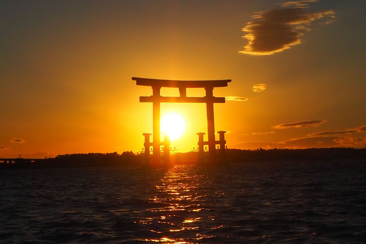 夕陽をつかまえた!