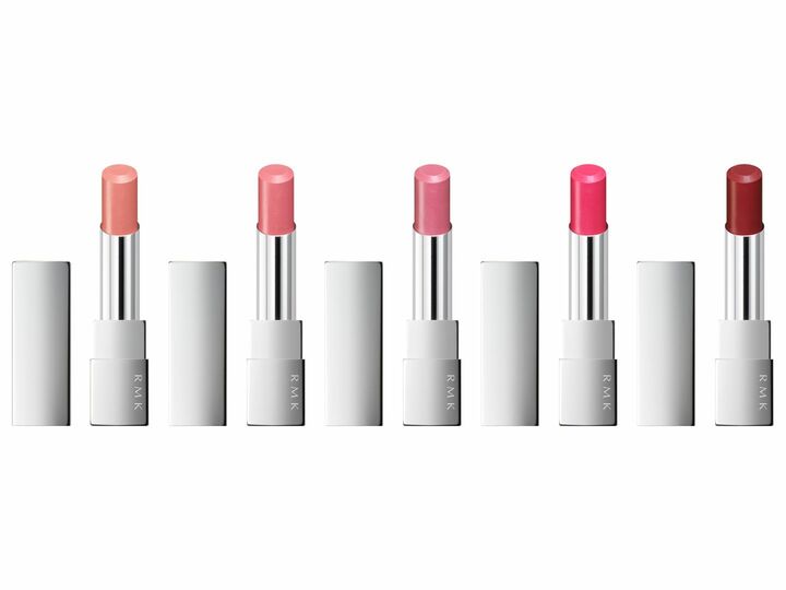 RMK リップスティック コンフォート エアリーシャイン 全15色(左から01、02、03、04、05) ¥3,850