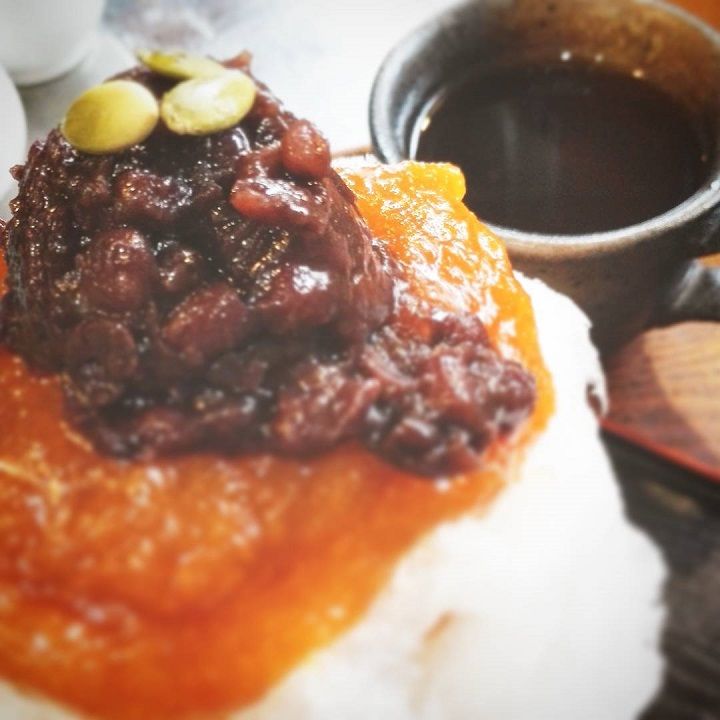 かぼちゃのかき氷の写真