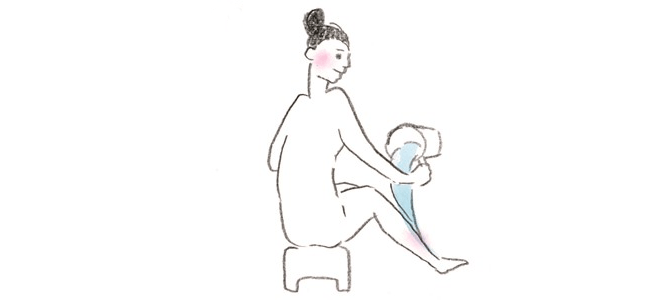 水を浴びる