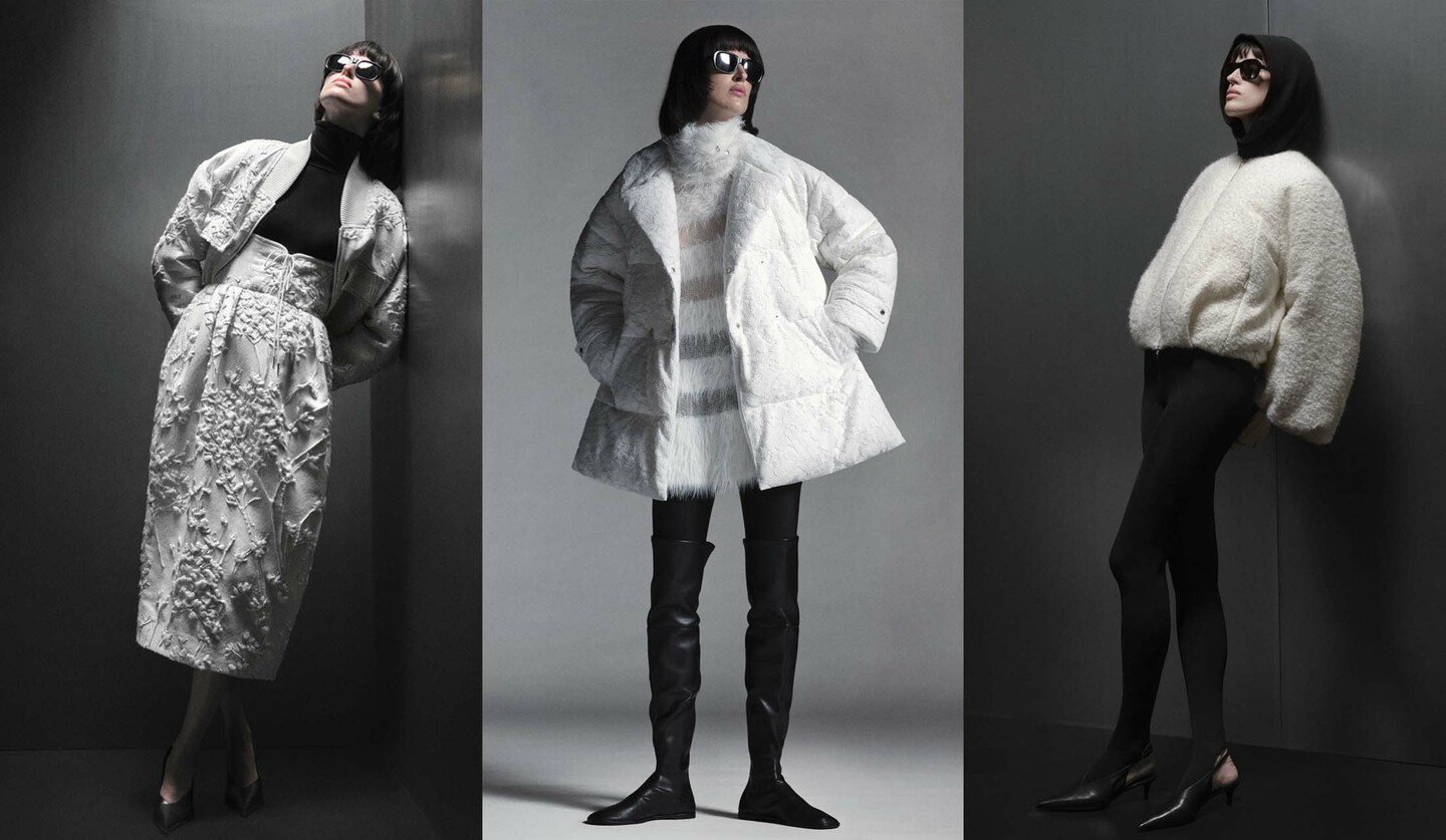 タトラスの「2025AW PEARL COLLECTION」を纏った女性