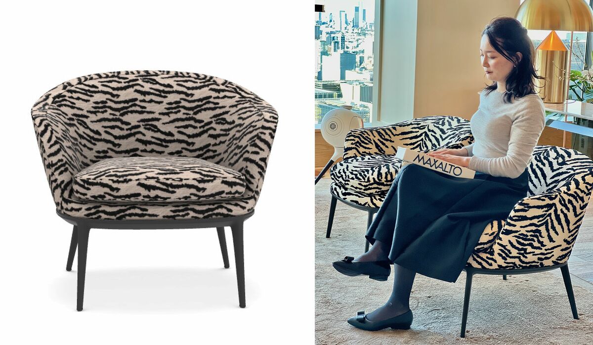 マクサルト」の名品ラウンジチェアなど、キャッチーなファブリックや
