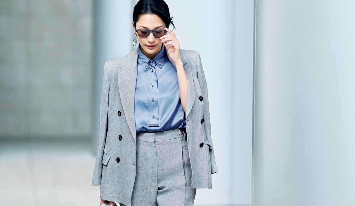 美品✨ブルネロクチネリ　レースレイヤードウールジャケット　グレー　40 美品✨ブルネロクチネリ レースレイヤードウールジャケット グレー 40