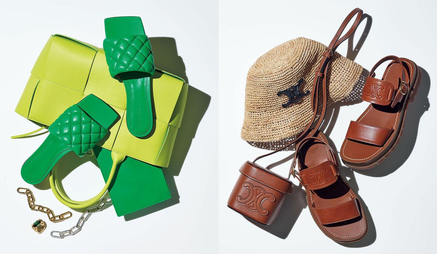 「セリーヌ」・「ボッテガ・ヴェネタ」の「夏靴」とバッグ
