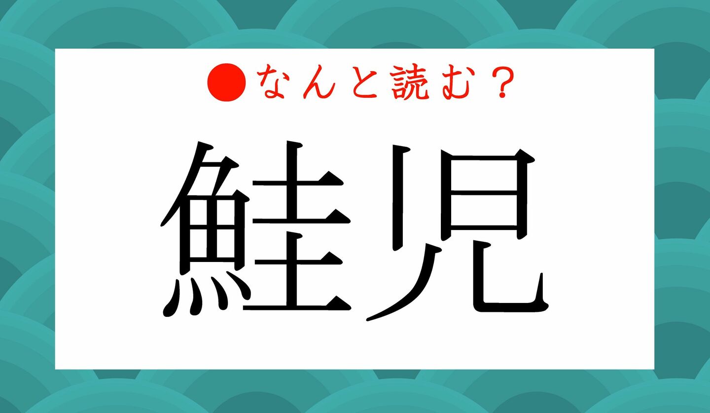 日本語クイズ　出題画像　難読漢字　「鮭児」なんと読む？