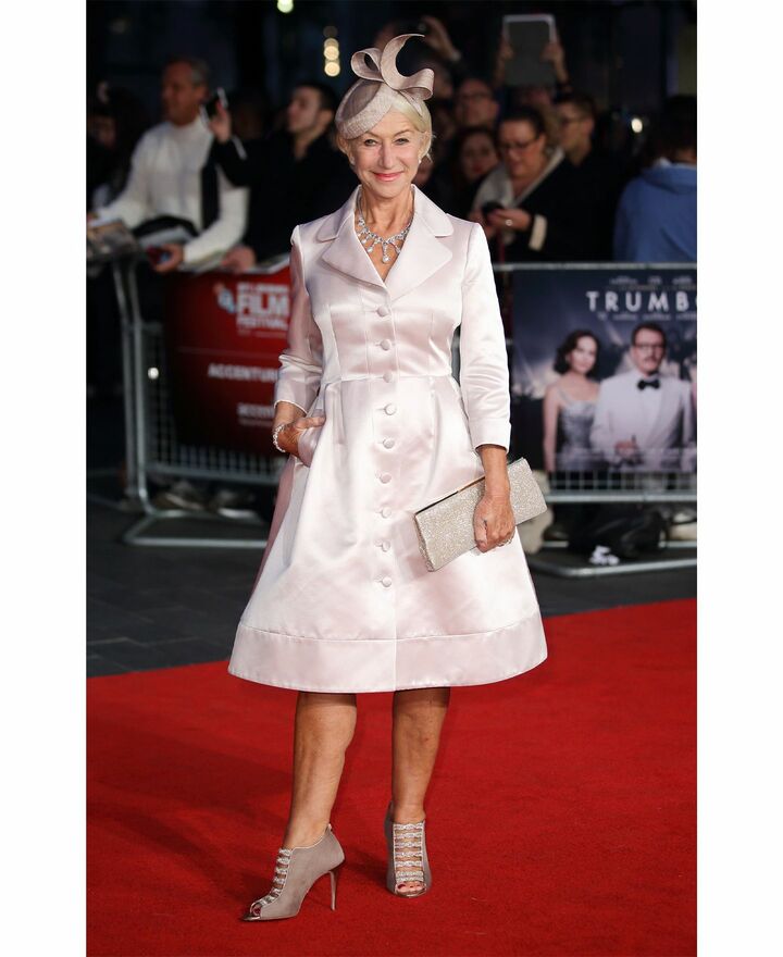 2015年10月、BFIロンドン映画祭で開催された、映画『トランボ ハリウッドに最も嫌われた男』上映会でのヘレン・ミレン。