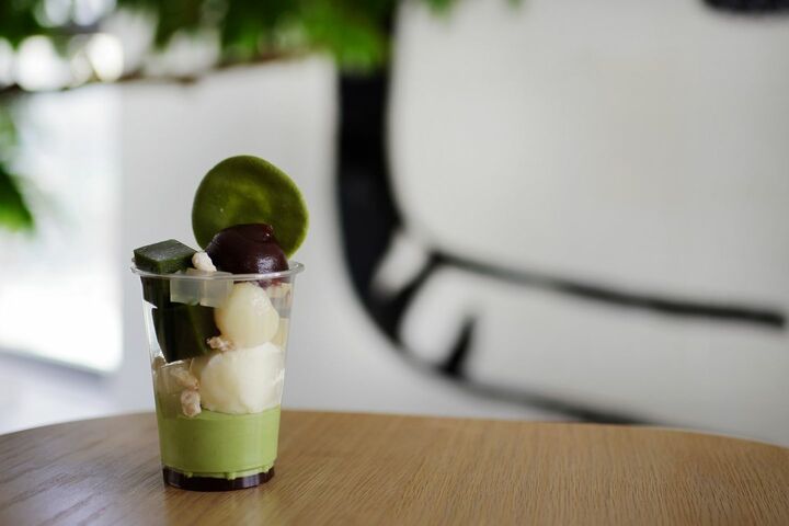トラヤあんスタンドの「あんパフェ 抹茶」