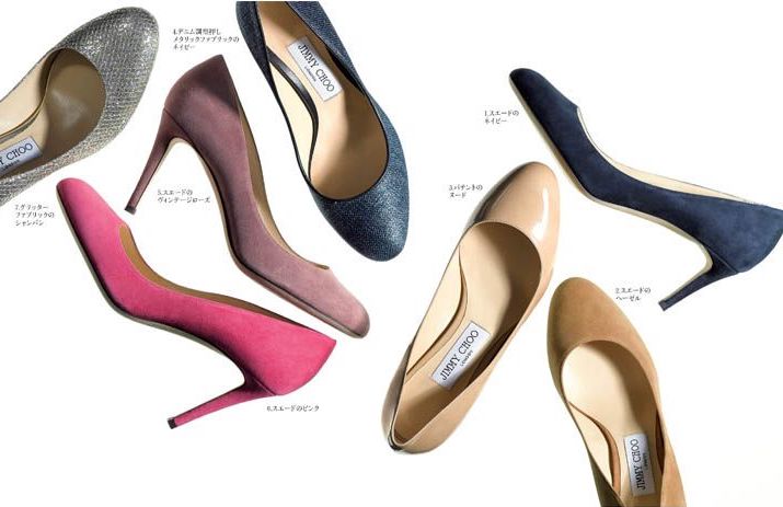 1.春は黒より優しいネイビーをスエードで。靴［ヒール：6.5㎝］￥70,000／2.引き締めベージュ、ヘーゼルを肌なじみのいいスエードで。靴［ヒール：8.5㎝］￥70,000／3.ヌーディなベージュがパテントでひときわ明るく。靴［ヒール：6.5㎝］￥70,000／４.シャイニーなデニム調ファブリックを流行のネイビーで。靴［ヒール：8.5㎝］￥74,000／5.洗練されたスエードのヴィンテージローズ。靴［ヒール：8.5㎝］￥70,000／6.スエードの上品なピンク。靴［ヒール：8.5㎝］￥70,000／伊勢丹新宿店限定／7.華やかで服の色を選ばないグリッターのシャンパン。靴［ヒール：8.5㎝］￥74,000（JIMMY CHOO）　[Precious5月号318ページ] 