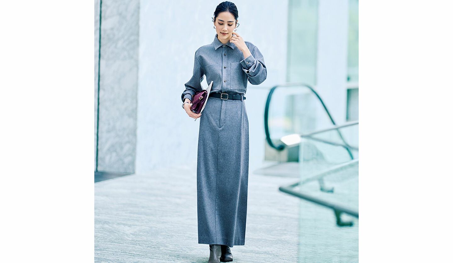 セアンのウエアを着用したモデルのAtsukoさん