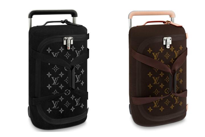 キャリーバッグ「ホライゾン・ソフト2R55」［素材：ニット、カラー：左／ブラック、右／ブラウン］【縦55cm×横32cm×奥行25cm、2.9kg、36L】各￥291,000（税抜）　