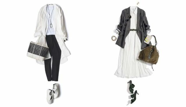 白のシャツワンピースコーデ6選 お手本になる大人の着こなしを厳選紹介 Precious Jp プレシャス