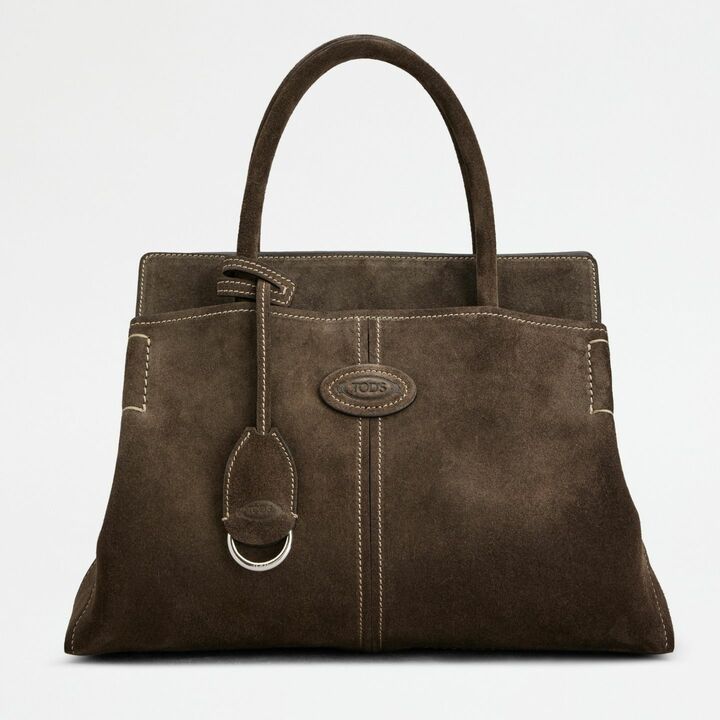 バッグ「トッズ ディーアイ バッグ ショッピング スモール」￥383,900【サイズ：縦21.5×横34×マチ16cm、素材：カーフスエード／カーフ、色：ローズウッドブラウン】