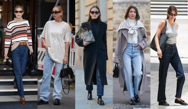 デニムローファーコーデ