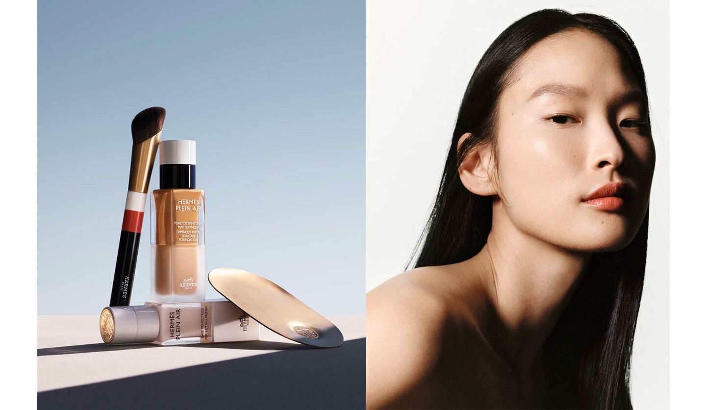 エルメスのフェースメイクコレクション『エルメス・プラン・エア』の新作とモデル女性