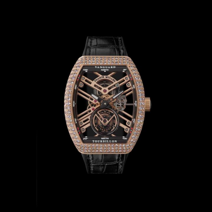 時計『ヴァンガード トゥールビヨン スケルトン』［ケース：18Kピンクゴールドケース、ケースサイズ：縦55.9㎜×横46㎜、ストラップ：クロコダイル、ムーブメント：手巻き］