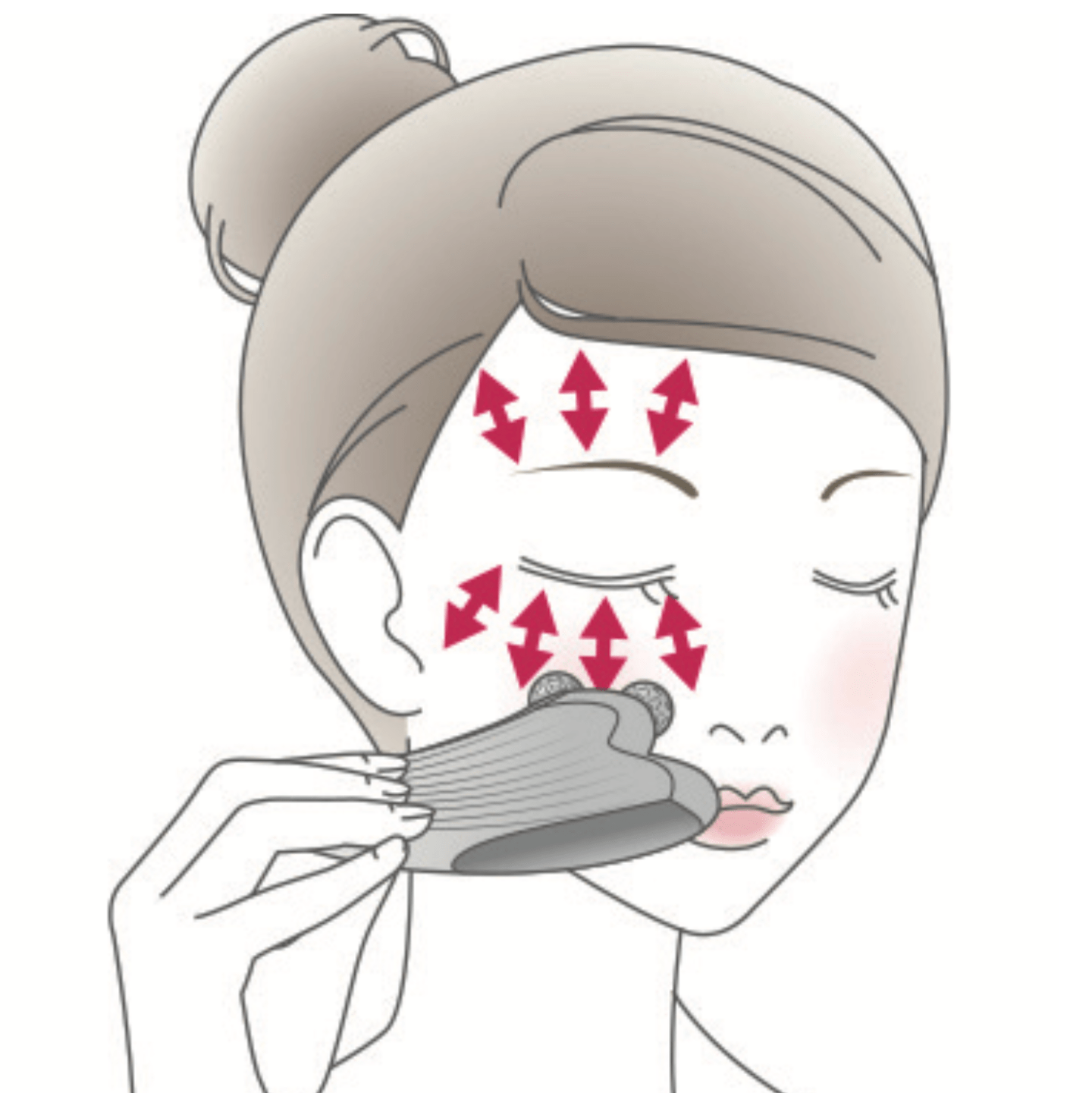 目元のたるみもローラー部分でケア。