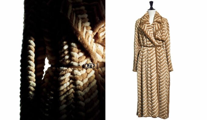 フェンディ 毛皮コート リアルファー 総柄 ビーズ 高級 40 派手