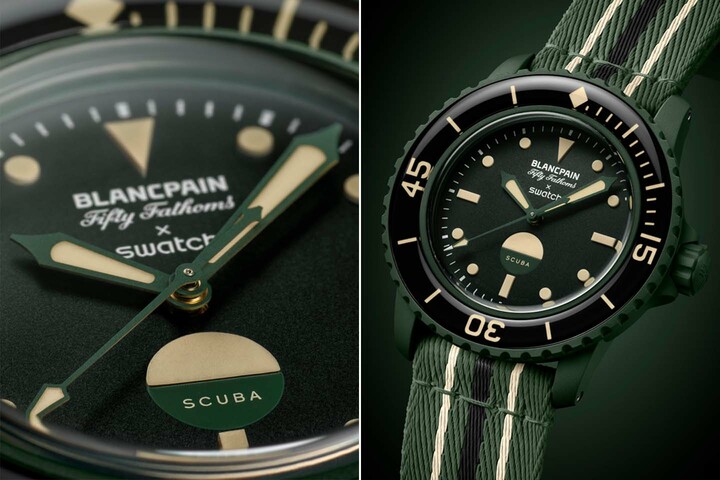 スウォッチの「バイオセラミック スキューバ フィフティファゾムス」コレクションの「GREEN ABYSS」