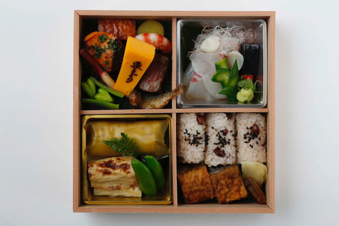 金田中の松花堂弁当 ¥6,000(第90回の例)