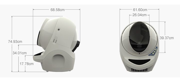 「ロボット」という名前だけあって、意外とデカい…!でも、考えてみたらこれくらいが理にかなったサイズなのかも。〔出典元:Litter-Robot公式サイト〕