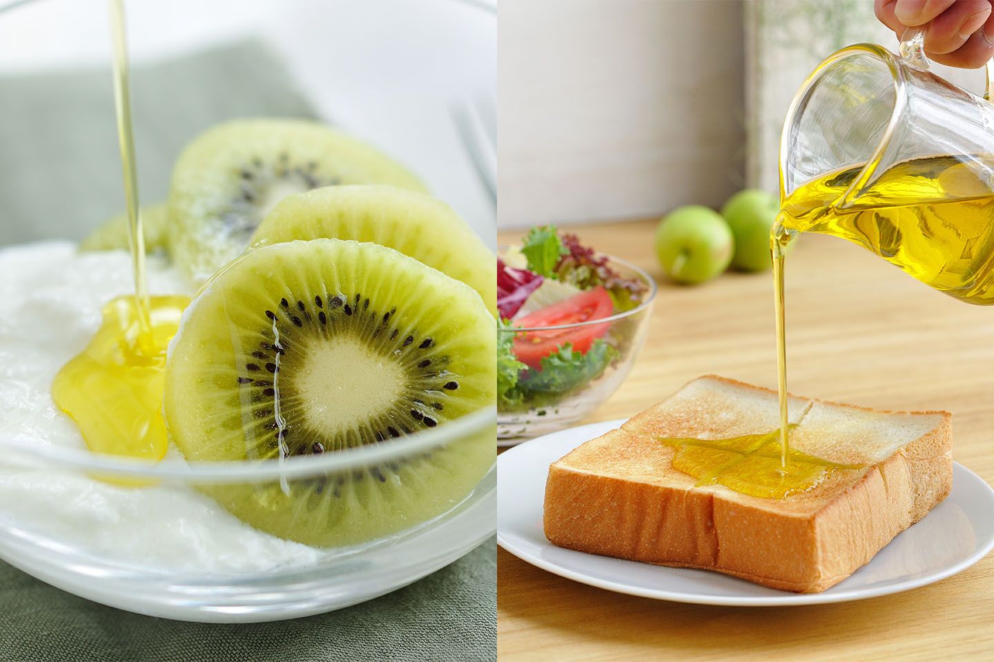 「超熟オリーブオイル・林檎」をトーストやヨーグルトにかければ、爽やかな朝食メニューが完成!