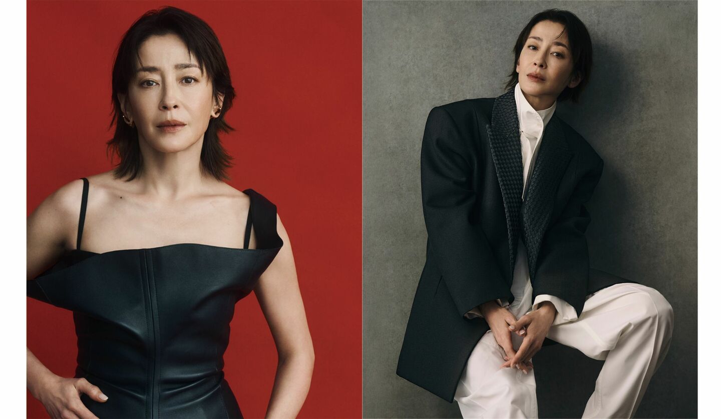 「ボッテガ・ヴェネタ」の新アンバサダーに就任した俳優の宮沢りえさんの写真2点