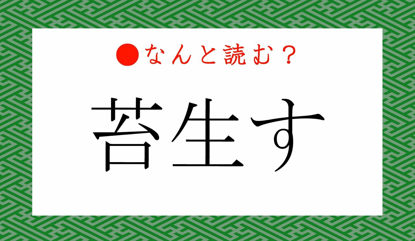 日本語クイズ　出題画像　難読漢字　「苔生す」なんと読む？