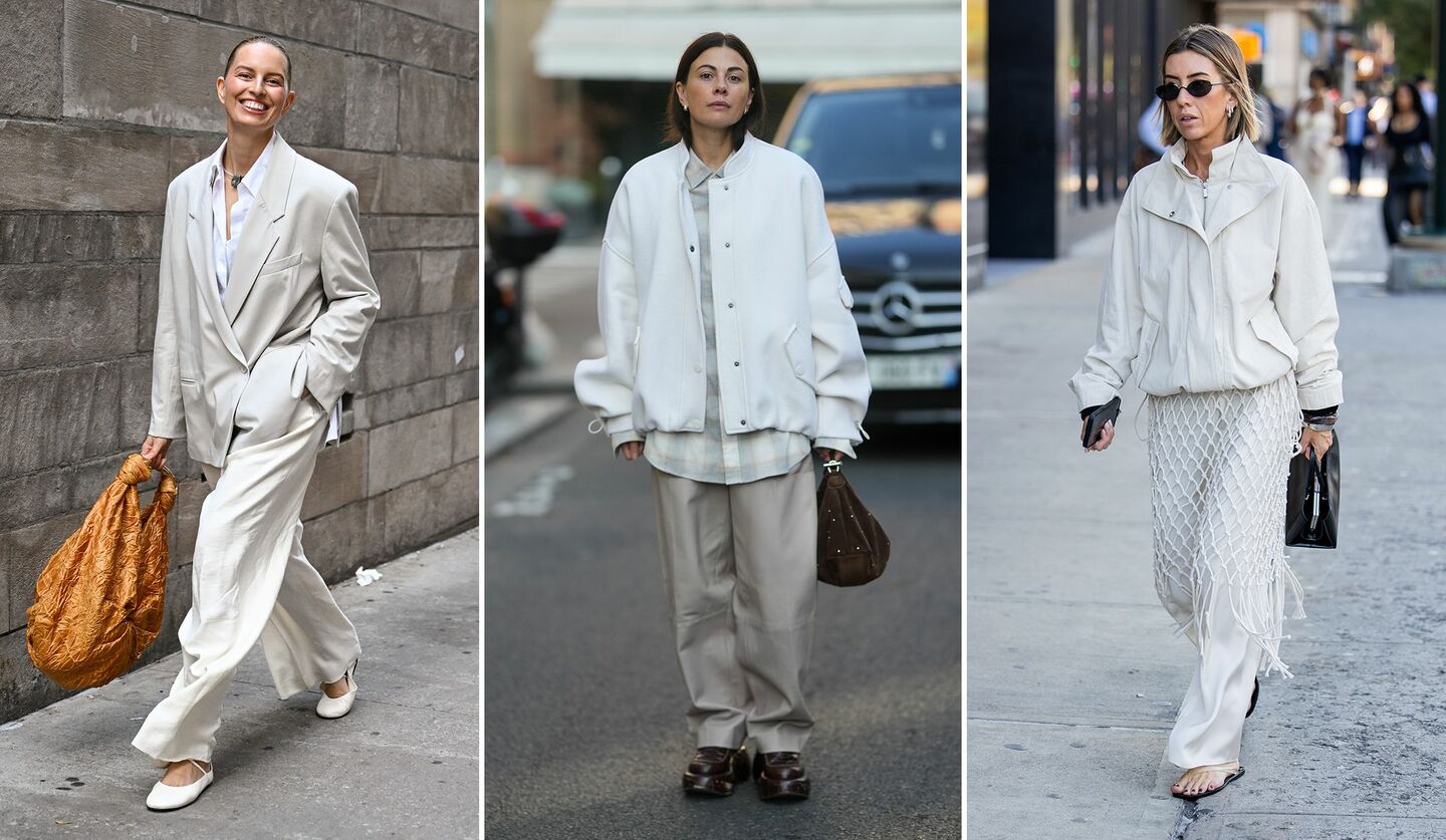 白グラデーション配色に身を包むカロリナ・クロコヴァ、ダニエル・ヴァン・キャンプ、ハンナ・