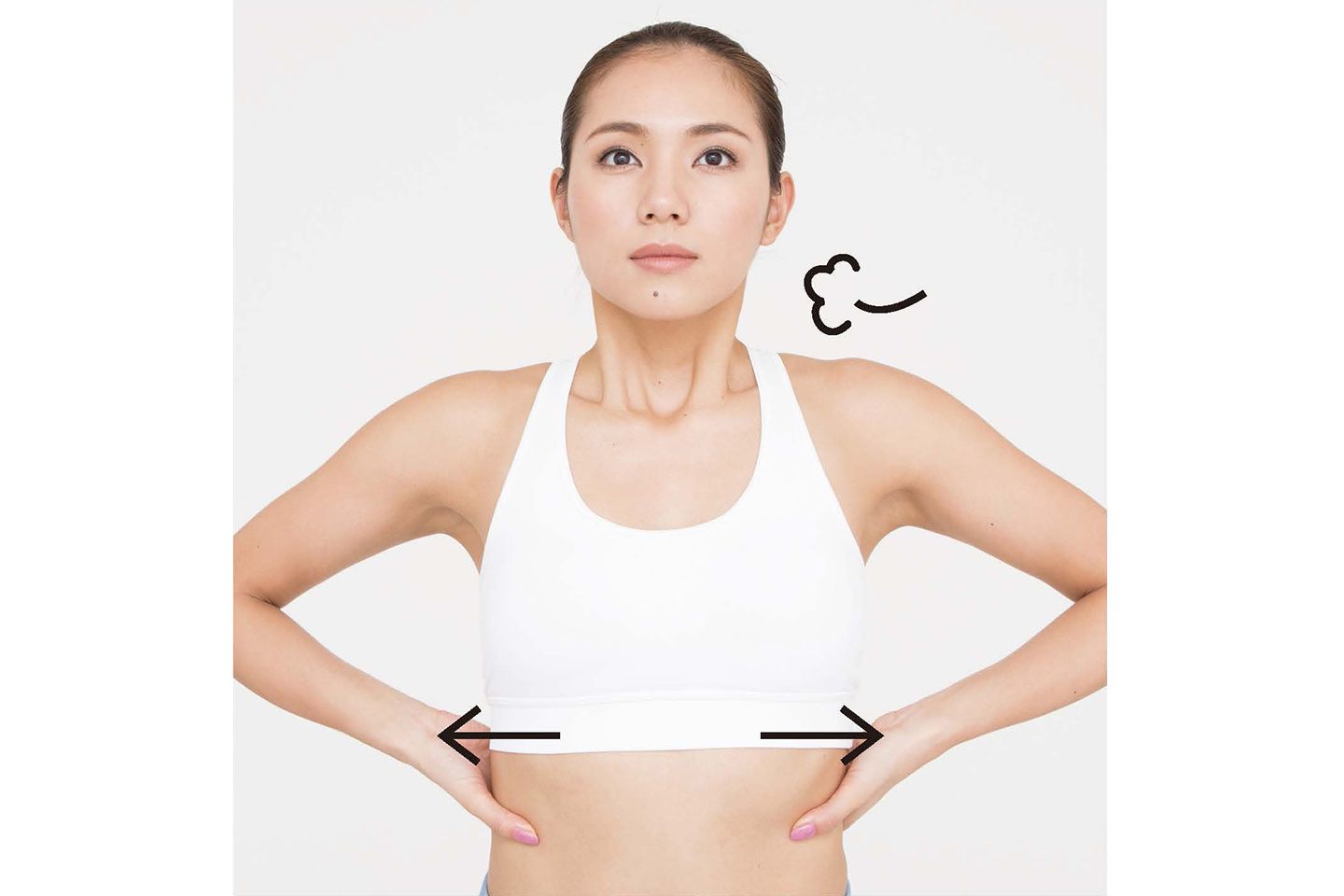深い呼吸で横隔膜を動かす