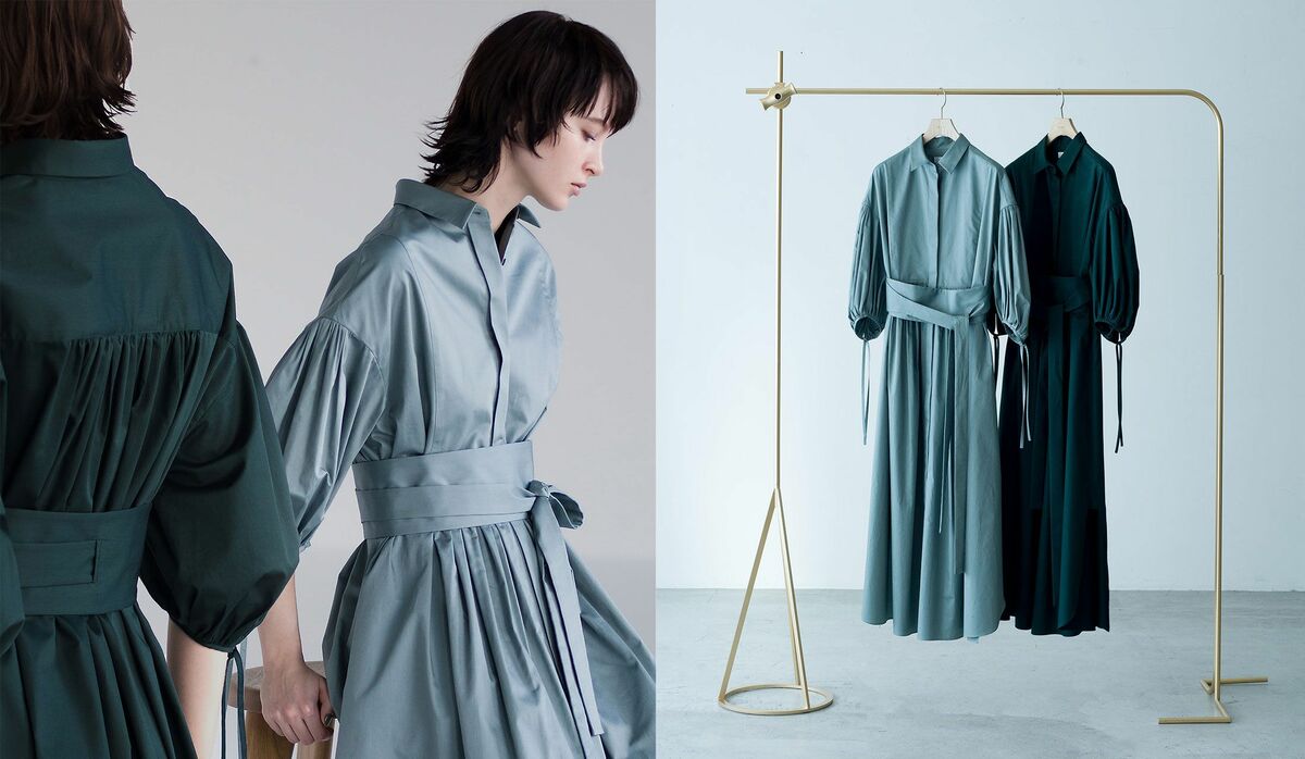 ebure エブールボタニカルオーガニックコットンシャツワンピース