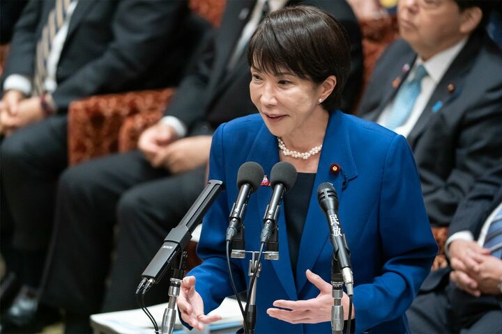 2025年11月7日、衆議院予算委員会での高市首相。