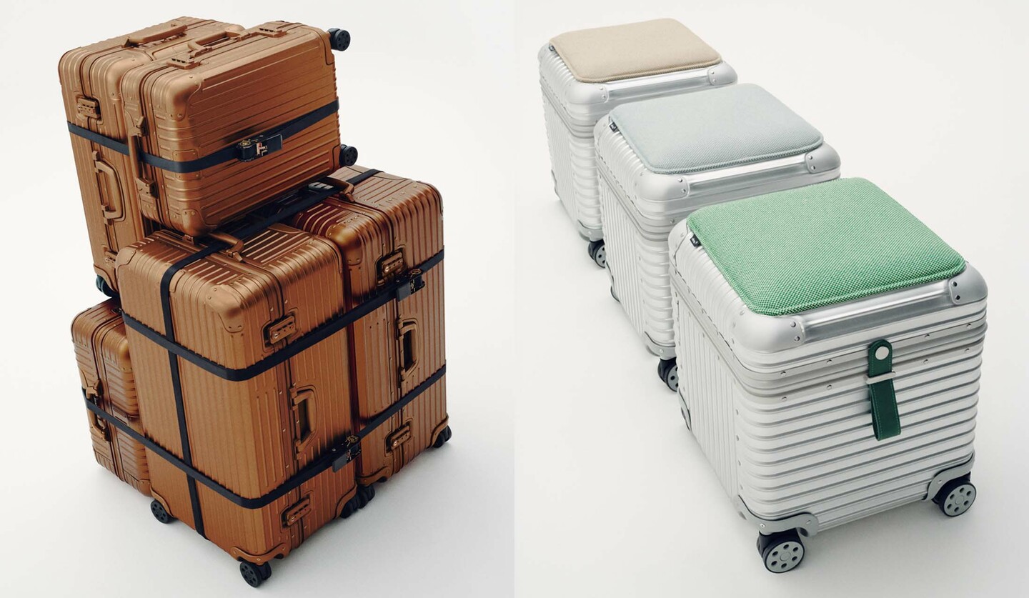 リモワの「Original」コレクションの最新シーズナルカラー「ブロンズ」と家具メーカー「ヴィトラ」とのコラボレーションコレクションスツール