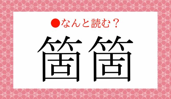 「たけこたけこ」ではありません!「箇箇」ってなんと読む?