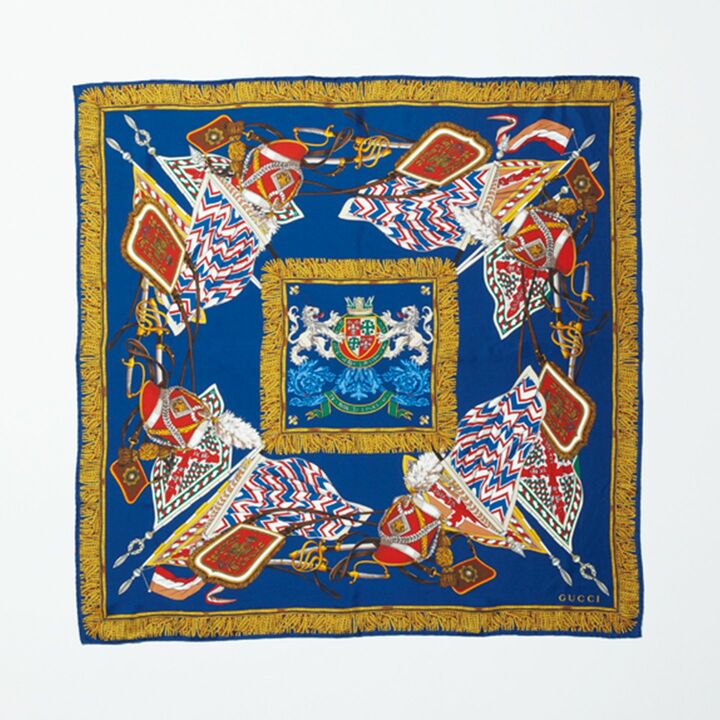シルクツイルのスカーフ￥56,000［90×90㎝］（グッチ ジャパン）