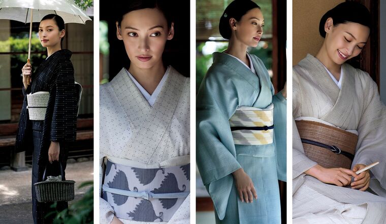 夏着物を着こなす大政 絢さん