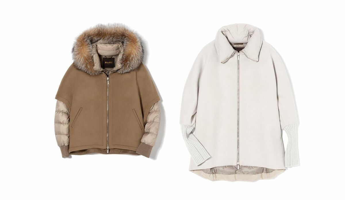 ムーレーダウンコートエミリー ムーレー】着ぶくれ知らずの洗練ダウン｜カシミア混ウールの上品さが